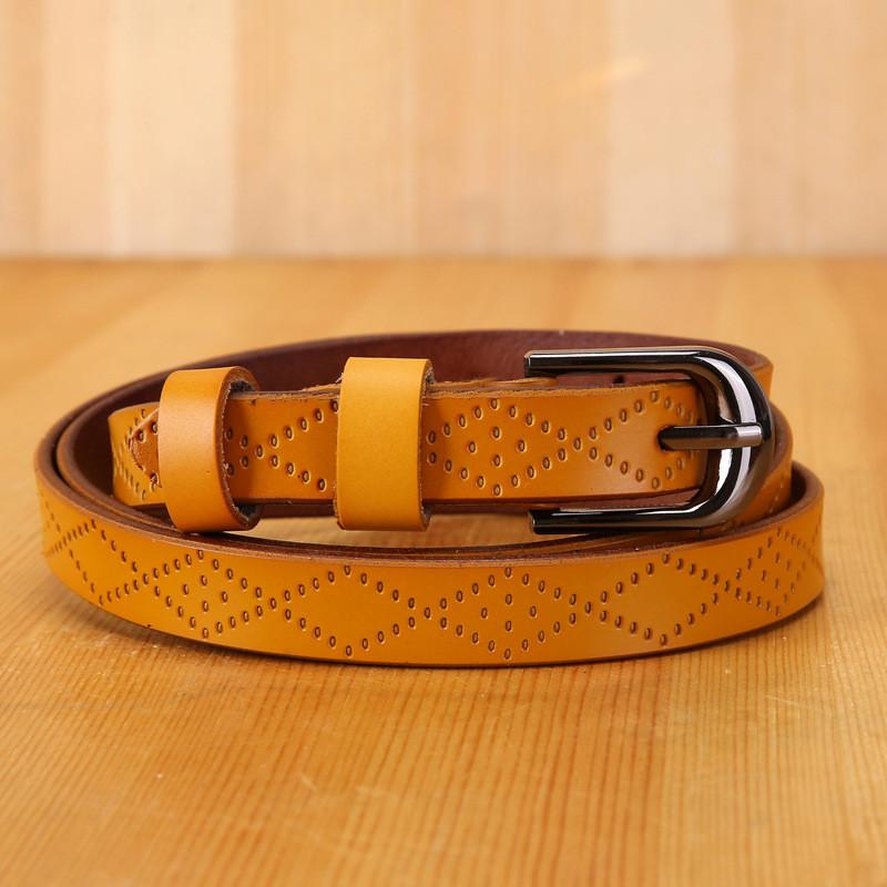 Classic Genuine Leather Belt For Women With Alloy Buckle For Casual Wear
