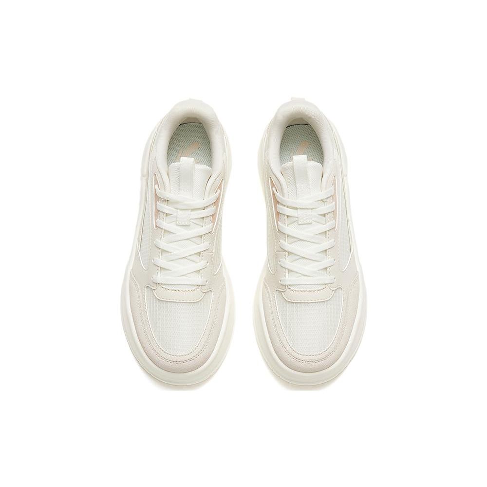 Anta Gel Elastic Non-Slip Wear-Resistant Low-Top Sneakers Women Sneakers White Gray Pink 922328033-1