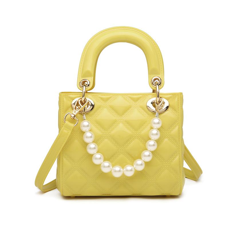 

Модные женские сумки через плечо, новые сумки через плечо с жемчужной цепочкой, сумки-желе из ПВХ для отдыха, универсальные женские сумки небольшого размера, ручные сумки