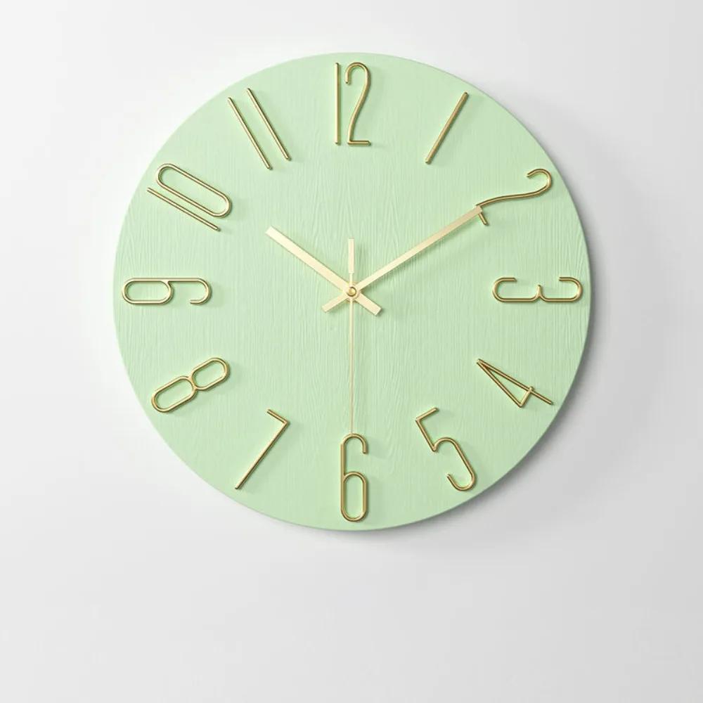 12inch Wall Hanging Clock Round Shape 3D Number Decorative Wall Clock Easy Installation Silent Scale Clock Home Decoration