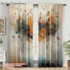 2pcs, Curtain Fabric 2D Print Art Leaves Polyester Easy Install (without Rod) Room Decor for Living Room, Bedroom, Kitchen,