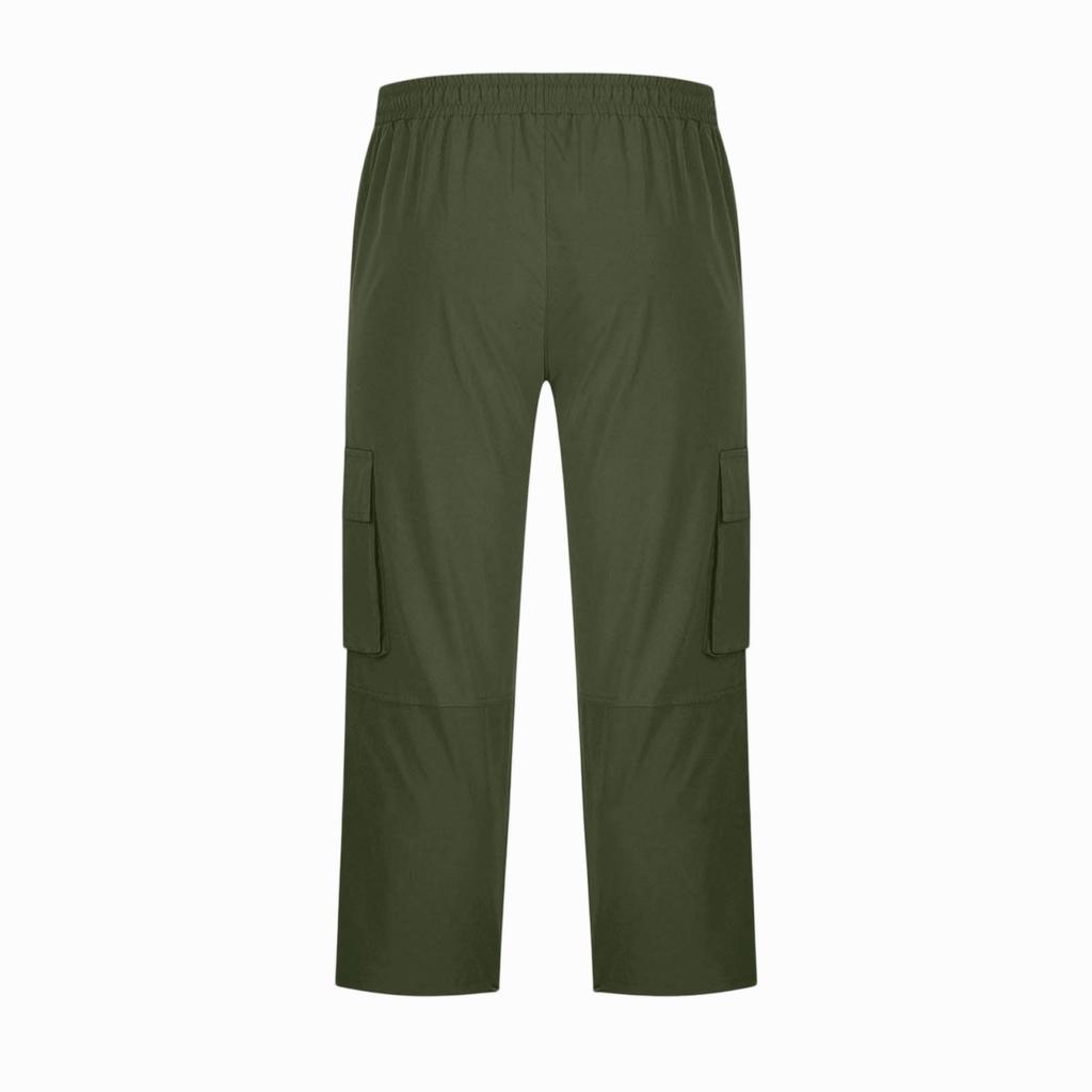Men Cargo Shorts with Drawstring Waist Multi Pocket Design Casual Mid Length Workwear Pants for Outdoor Activities and Everyday Use