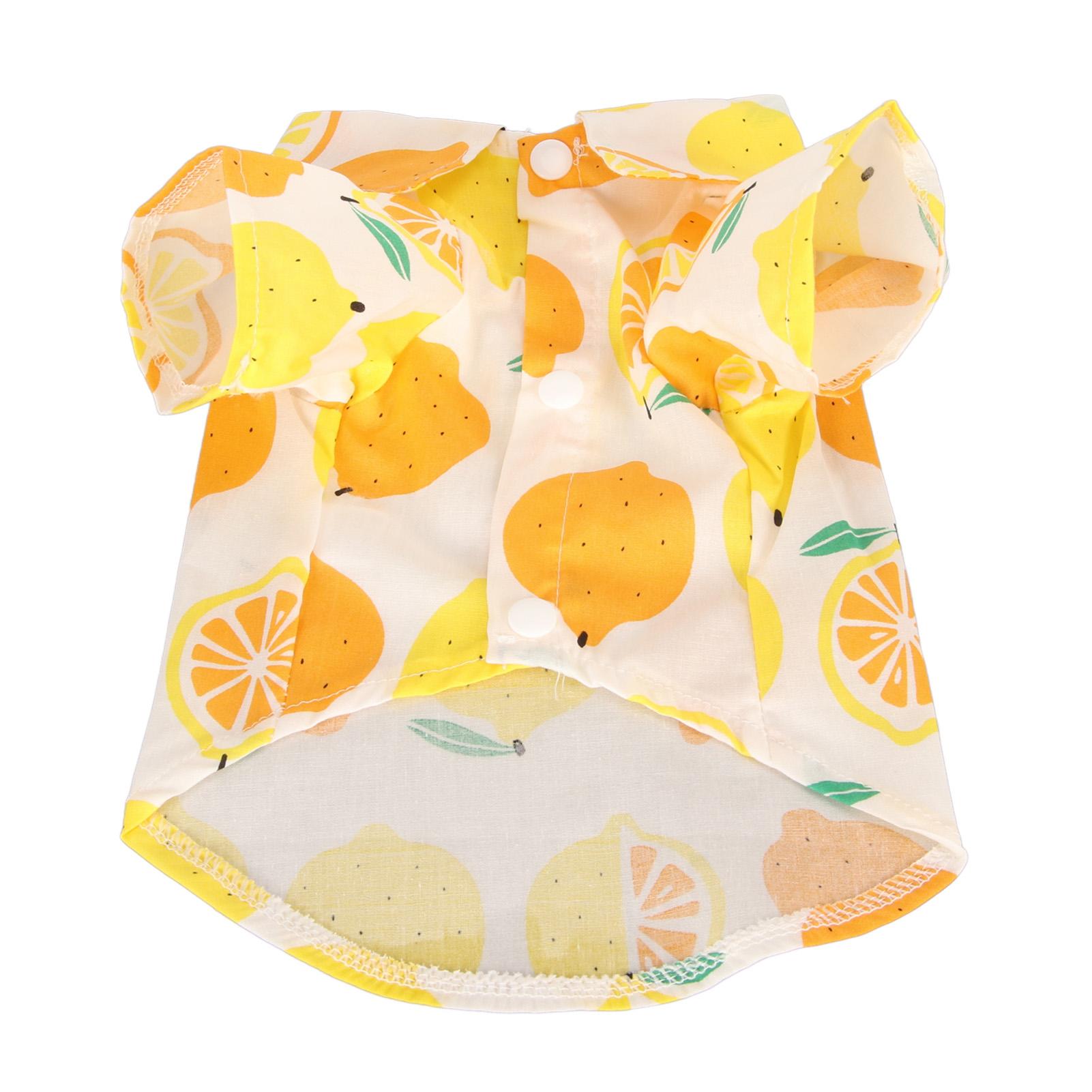 

Dog Summer Shirts Lemon Print Breathable Cool Hawaiian Dog Shirts for Small to Medium Puppy Dog Cat L(for 6.5-9kg)