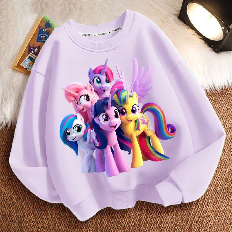

Милое худи с круглым вырезом и принтом маленькой лошадки для детей, повседневный топ с длинным рукавом для мальчиков и девочек на весну и осень 130