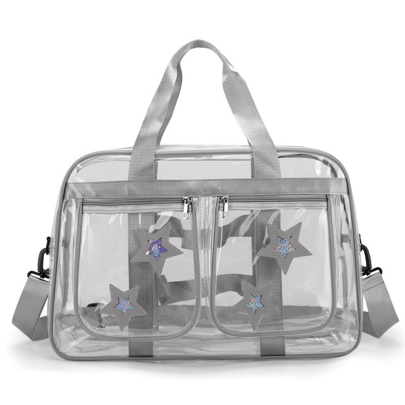 Borsa da Viaggio Grande Capacità Impermeabile in PVC con Design Trasparente per Viaggi Casual