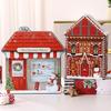 Festive Christmas House Shaped Tin Box Holiday Decorative Metal Container For Holiday Decor And Candy Storage Organizer