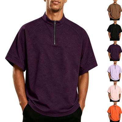 Polo de Golf para Hombre Ligero Cortavientos Manga Corta Resistente al Agua Top de Entrenamiento con Cuello de Media Cremallera para Deportes al Aire Libre