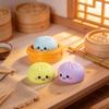 12Pcs Mini Resin Smiling Face Micro Simulation Bun Figurines Cute Food Ornament Steamed