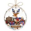 Xmas Tree Hanging Accessory 250 Anniversary USA Sea Glass Christmas Ornament, 1776-2026 Patriotic Faux Crystal Commemorative Keepsake Gift Clear