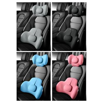 Bequemer Memory-Autositz, Kopfstütze/Lendenwirbelstütze, verstellbares Design, leicht, für lange Fahrten und Büroarbeit