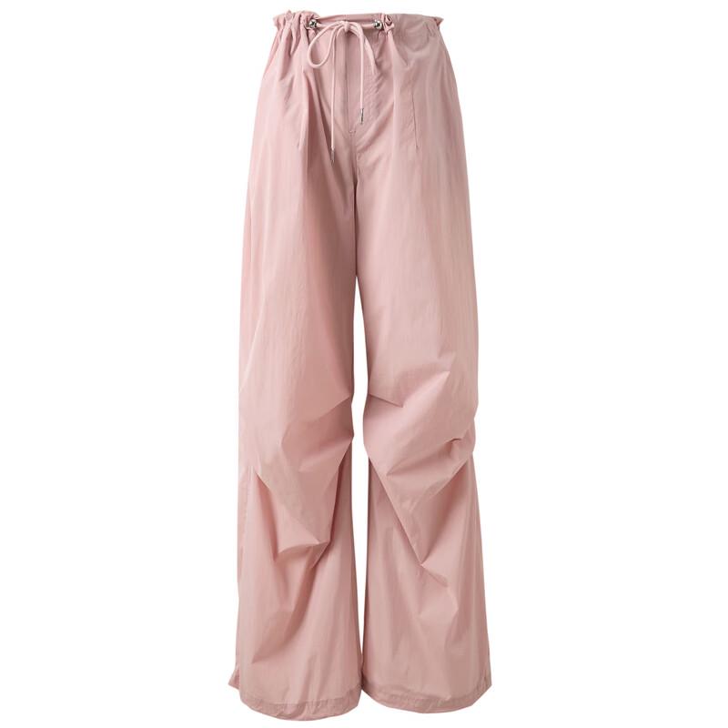 Sancai 2025 Spring High-Waisted Loose Cargo Parachute Pants