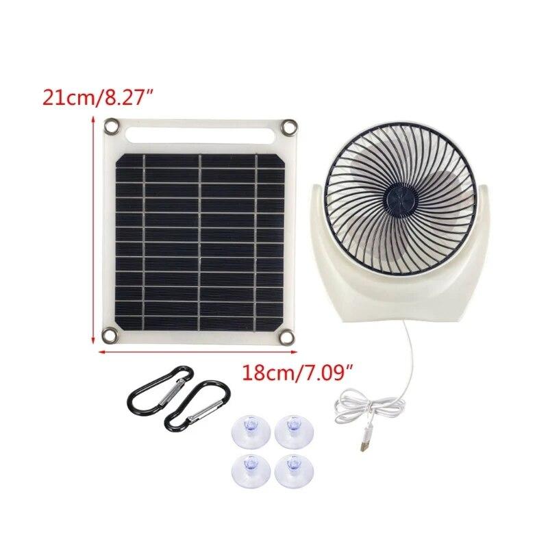 New Portable Solar Panel Multipurpose Solar Powered Fan Outdoor 6W Solar Charger