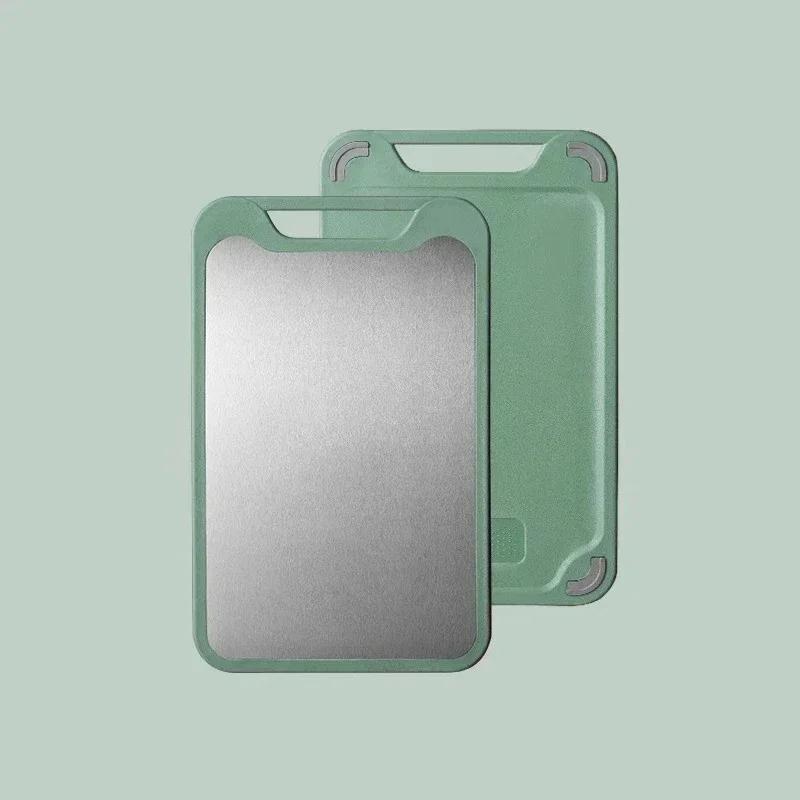 304 Rostfritt Stål Dubbelsidig Skärbräda för Kök Skärbräda Skärbräda Antibakteriell Anti-mögel Skärblock