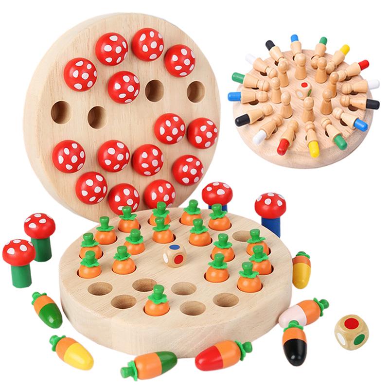 Giocattoli Sensoriali Montessori per Bambini Scacchi della Memoria in Legno Gioco Educativo Allenamento alla Mindfulness Interazione Genitore-Figlio Materiale Parrocchiale