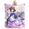Uma Musume Pretty Derby Blanket Flannel Decoration  Multifunction Lightweight Throw Blanket for Sofa Couch Quilt