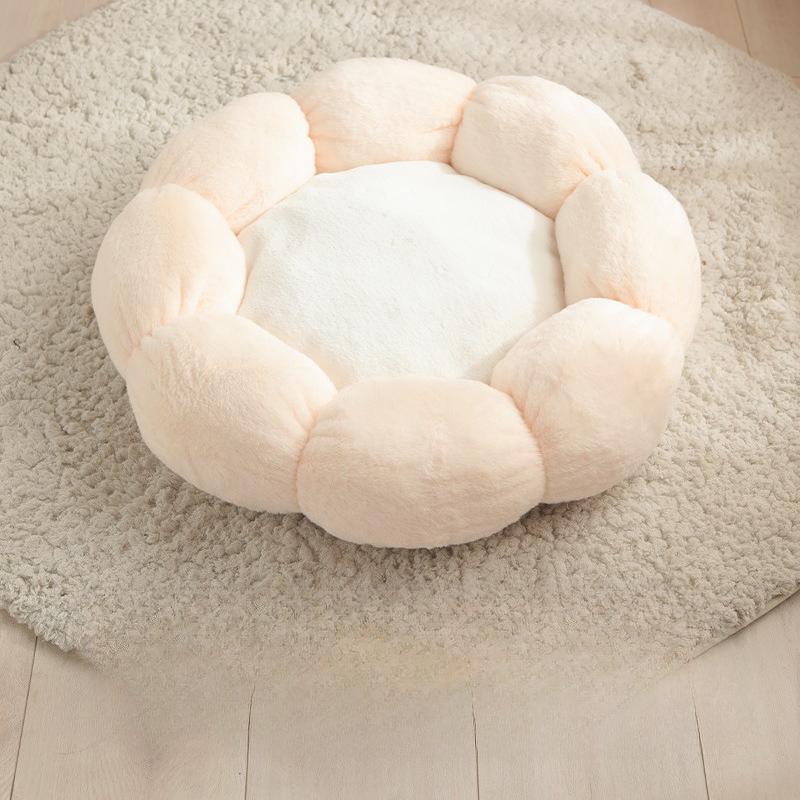 Cat litter, flower litter, cat neck protector, plush litter, cat pad, cat litter, universal in all seasons, round kennel for pets S