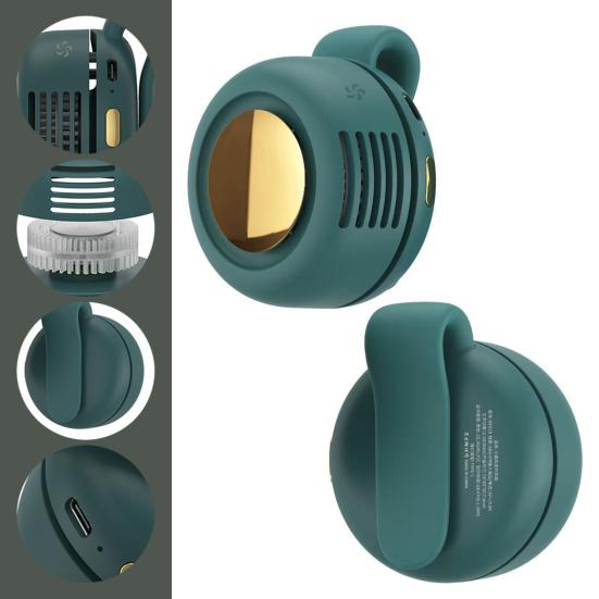 Mini Belt Fan Portable Clip-On Small Fan with 360 Degree Swivel Clip Bladeless Safety Design 3-Speed Silent USB-C Rechargeable Wearable Personal Fan