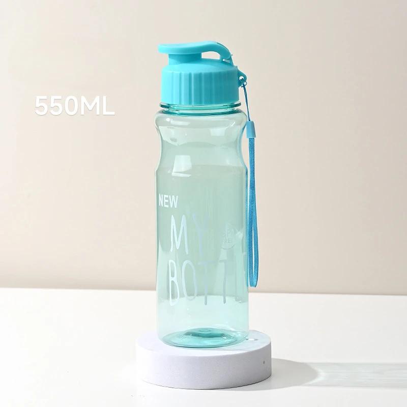 BPA Free 550ml WaterCup Sport Water Bottle Lightweight Water Cup PET Water Container Anti-drop Outdoor Use Rope Gift Mug Drinkware