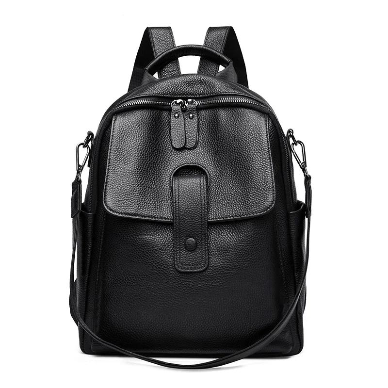Real Leather Fashion Large Capacity Women's Backpacks High Quality Genuine Leather Feminine Backpack Shoulder Bag