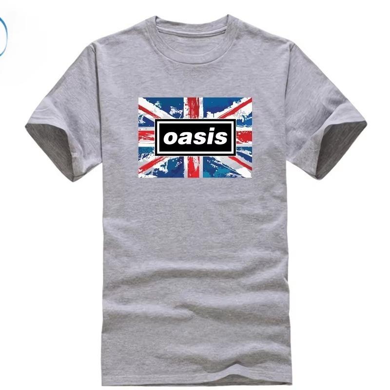 T-shirt O-Oasis Band Retro Boys American Metal Band Casual T-Shirt Short Sleeve O-Neck T-Shirt Cotton Gifts Creative Clothes