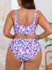 2026 European & American Plus Size Leopard Print Sexy Split Bikini Swimwear for Women