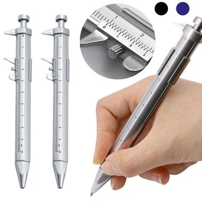 Kugelschreiber mit Nonius-Messschieber, schwarze Geltinte, 1,0 mm Kugelschreiber, multifunktionales Messlineal, tragbares Messwerkzeug, Messschieberstift, 2 ml
