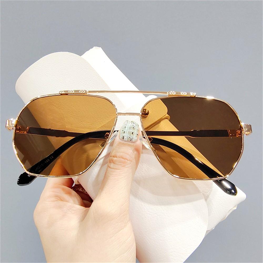 

Oversized Oval Metal Frame Sunglasses Men 2024 Luxury Brand Designer Vintage Leopard Head Sun Glasses For Male Big Eyewear Shade