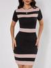 European Fashion Color Block Round Neck Women's Short Sleeve Dress (2026 Edition)
