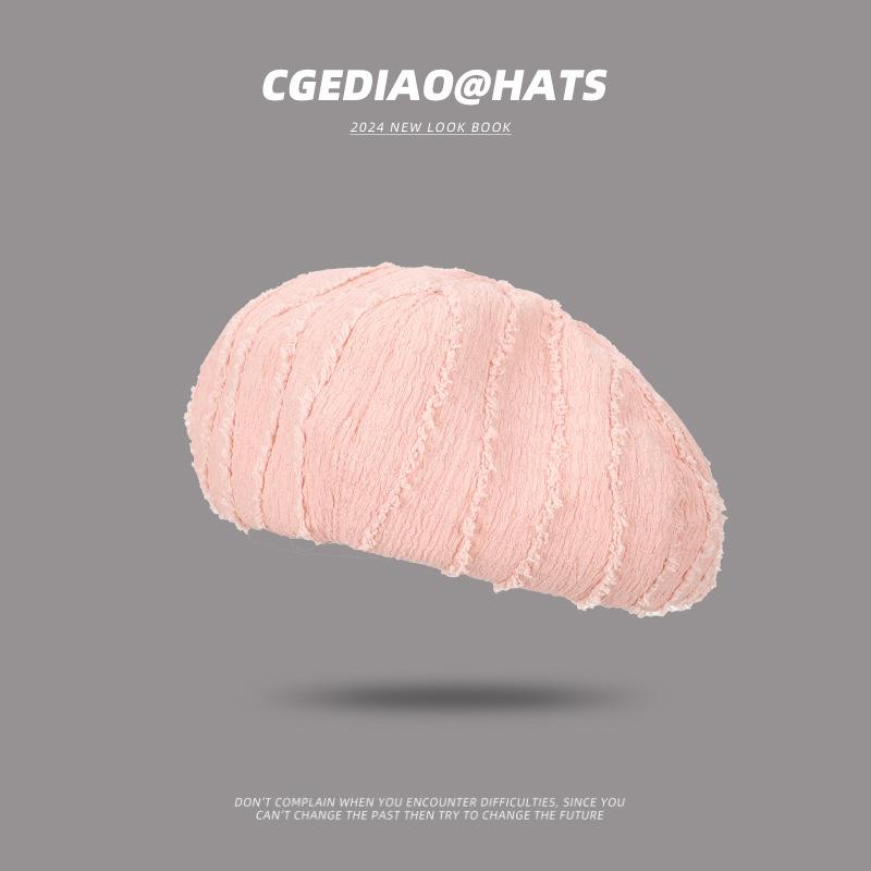 

Берет Летняя Модная Шляпа 2024 Легкий И Дышащий Хлопковый Дизайн Взрослый Для розовый