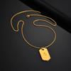 Vnox 60cm Stylish Dog Tag Pendant Neckalce for Men, Stainless Steel Geometric Box Chain Necklace, Birthday Graduate Father Gift