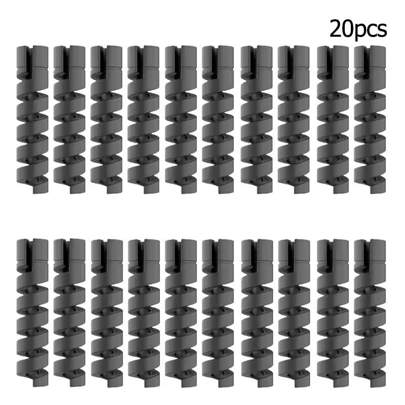 6/20pcs Cable Protector Silicone Charge Cable Spiral Winder Wire End Cord Savers Cover For Phone USB Charger Cable Accessories