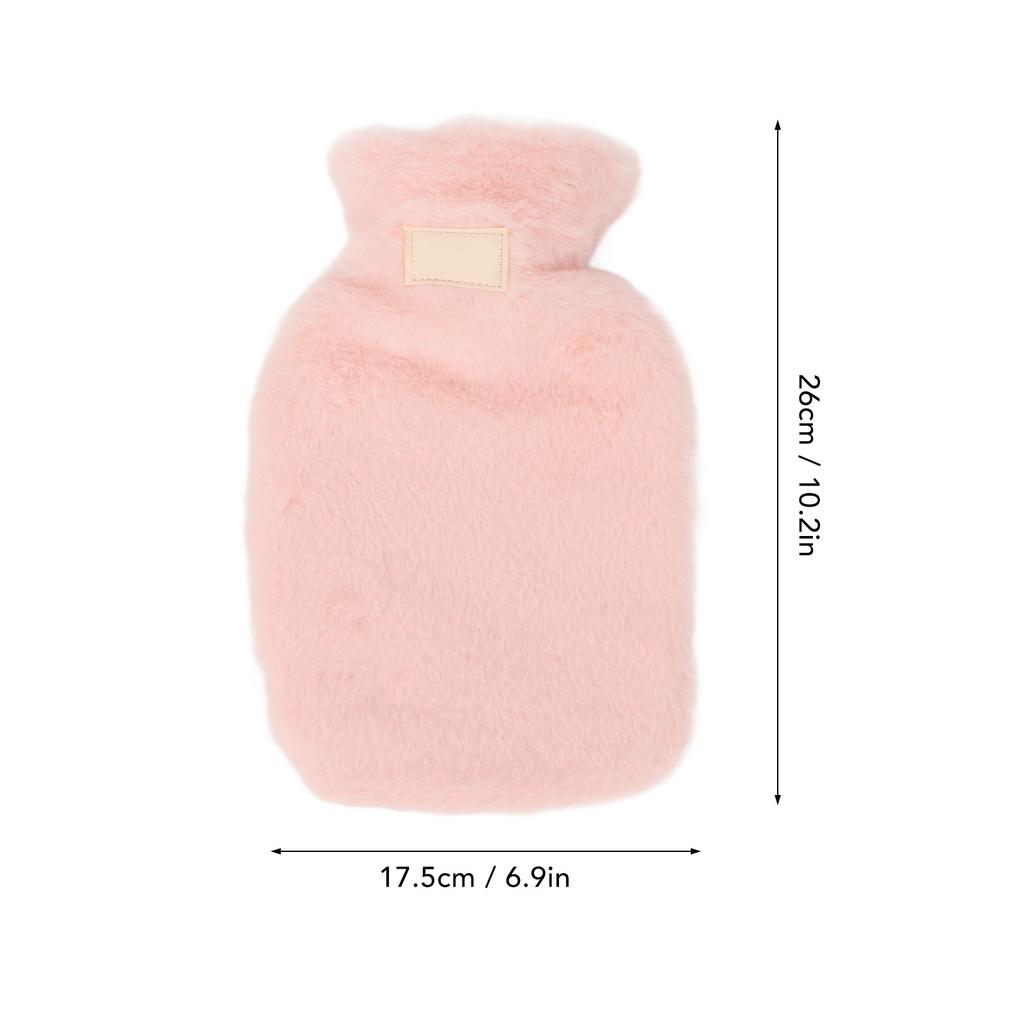 PVC Hot Water Bag with Soft Plush Cover Leakproof Winter Warm Bed Warmer Water Bag 1000ml