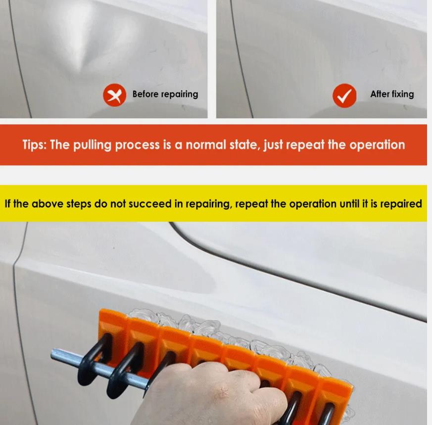 1 Set Heavy-Duty Paintless Dent Removal Kit Handle Screwdriver Adhesive Pads Powerful Body Repair Dent Removal Tool Set