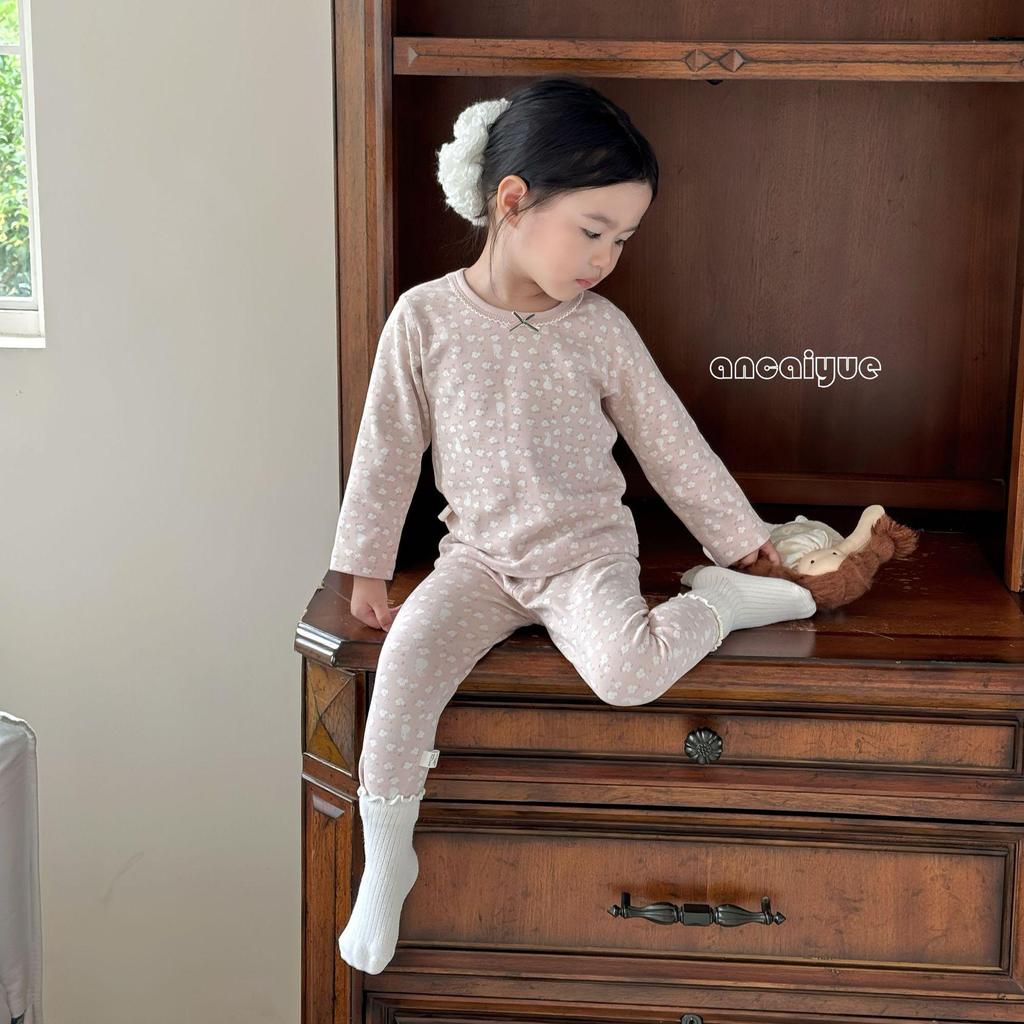 Children's 2025 Pure Cotton Autumn Pajama Set - Unisex Cartoon Print Warm Home Wear