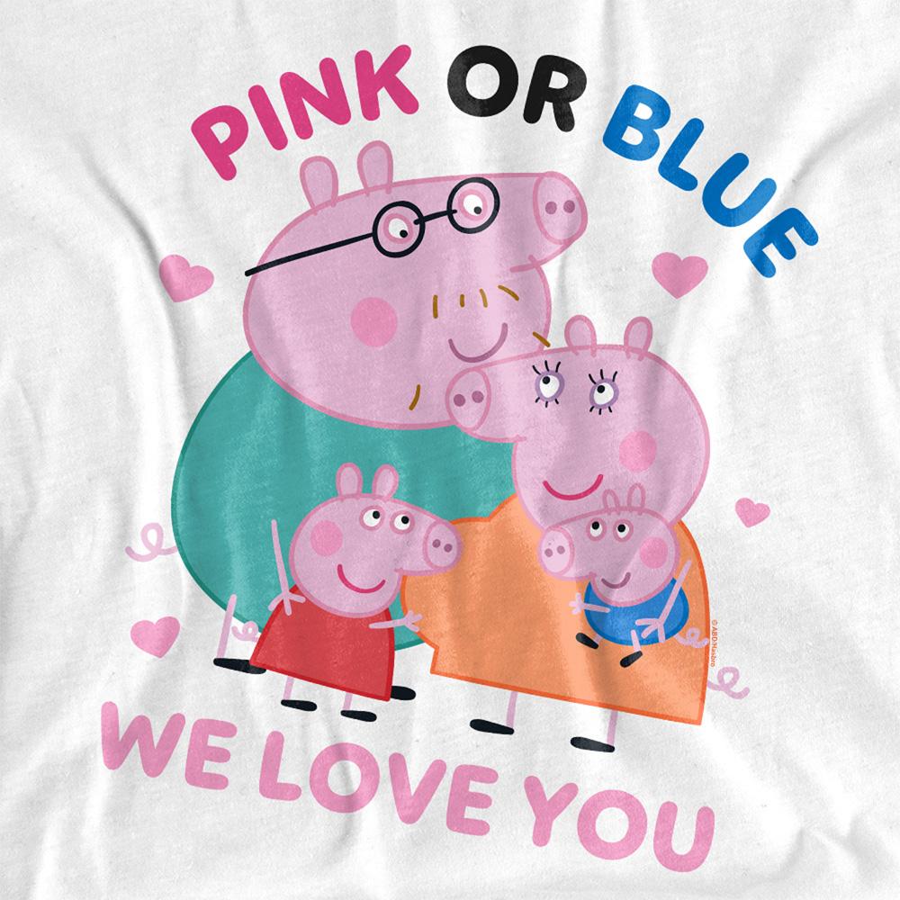 Peppa Pig Womens/Ladies Pink Or Blue We Love You Family T-Shirt