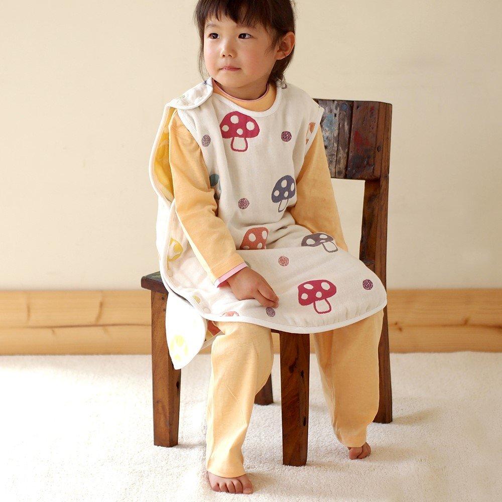 10mois Hoppetta Fluffy Gauze Toddler Kids Ages 64cm 7240 - (6-Layer Gauze) Sleeper, 100% Cotton, 2-7, Champignon, Length,