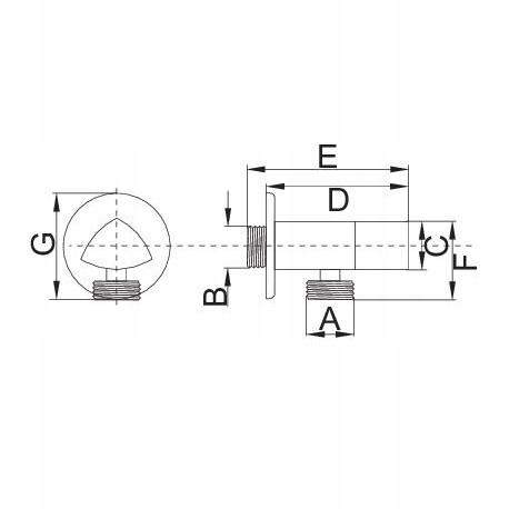 Angle Valve with Ceramic Head 1/2X3/4 Triangle