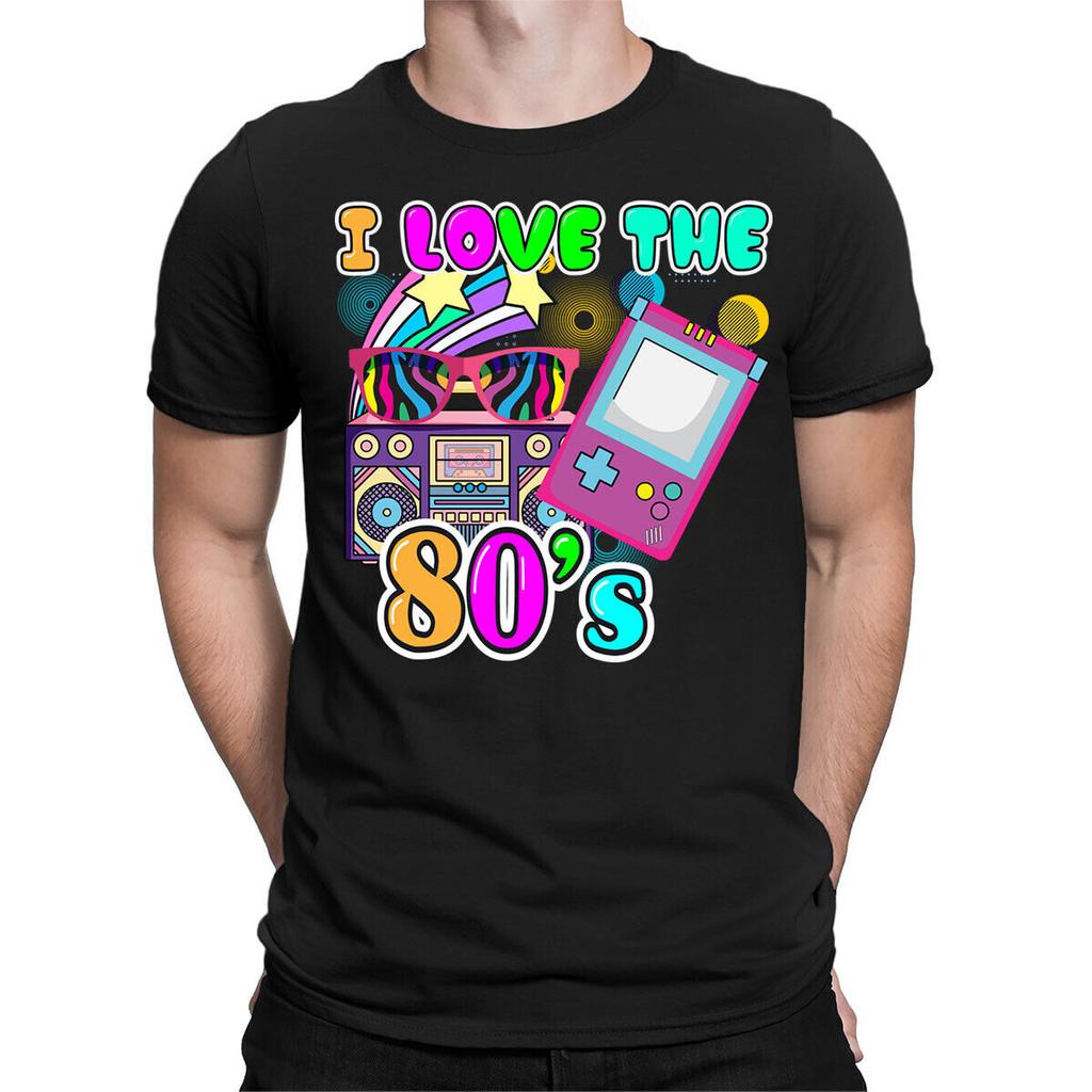 Liebe 80er Jahre Vibe Kostüm für Kostümparty Retro Vintage Herren Damen 100% Baumwolle T-Shirt Herren T-Shirts Oberteile #ADJG