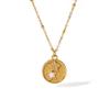 Titanium Steel Star And Moon Pendant Necklace With Stones For Womens Fashion Jewelry