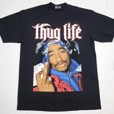 2025 Hete Verkoop TUPAC SHAKUR T-shirt 2Pac Paisley Lowrider Urban Streetwear Heren T-shirt Zwart Nieuw Puur Katoen T-shirt