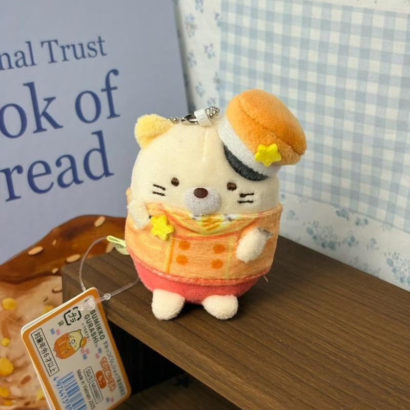 NEUES Sumikko Gurashi Sternenzug Lokführer Plüschtier Schlüsselanhänger Zuguniform Shirokuma Tonkatsu Tokage Ebifurai Puppe Rucksackanhänger