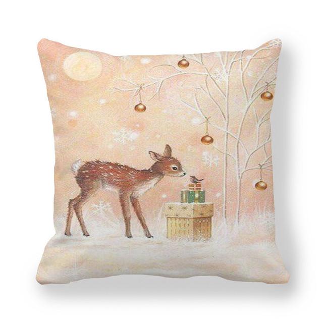 45cm Merry Christmas Cushion Cover Pillowcase 2024 Christmas Decorations for Home Ornament Happy New Year Christmas Decor 2025