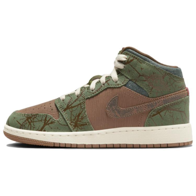 (GS) Air Jordan 1 Mid  Treeline  Kids  FQ8101-200
