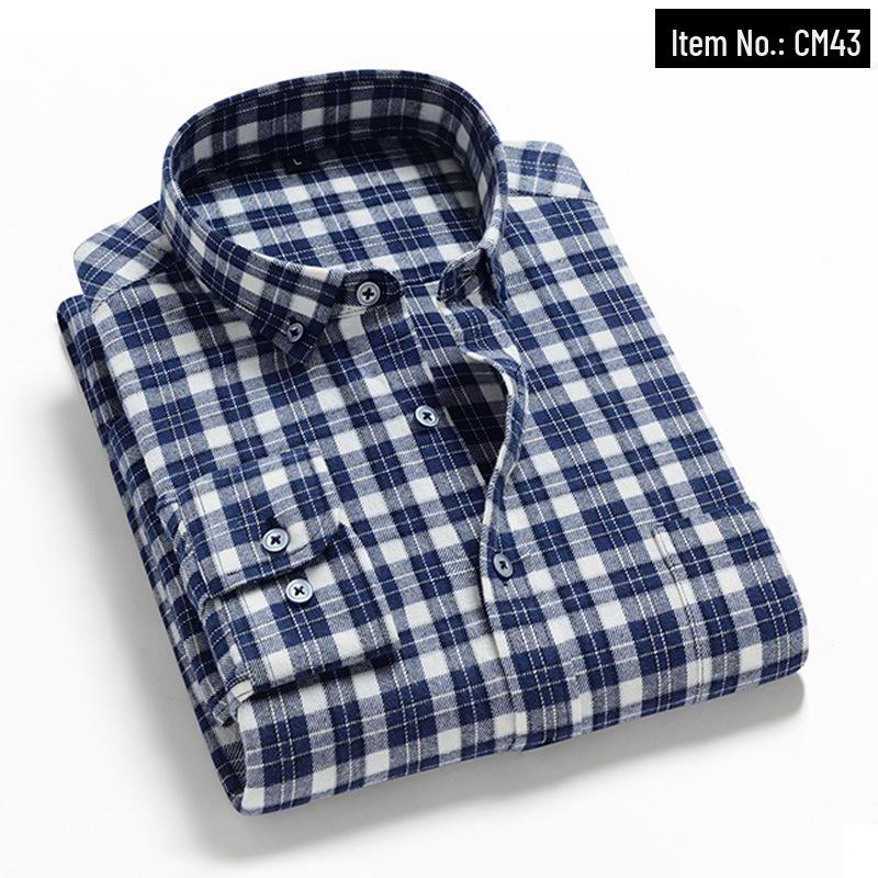 Men's Trendy Plaid Shirt: Long-Sleeved, Loose, Brushed Casual Jacket for Spring, Summer, and Autumn