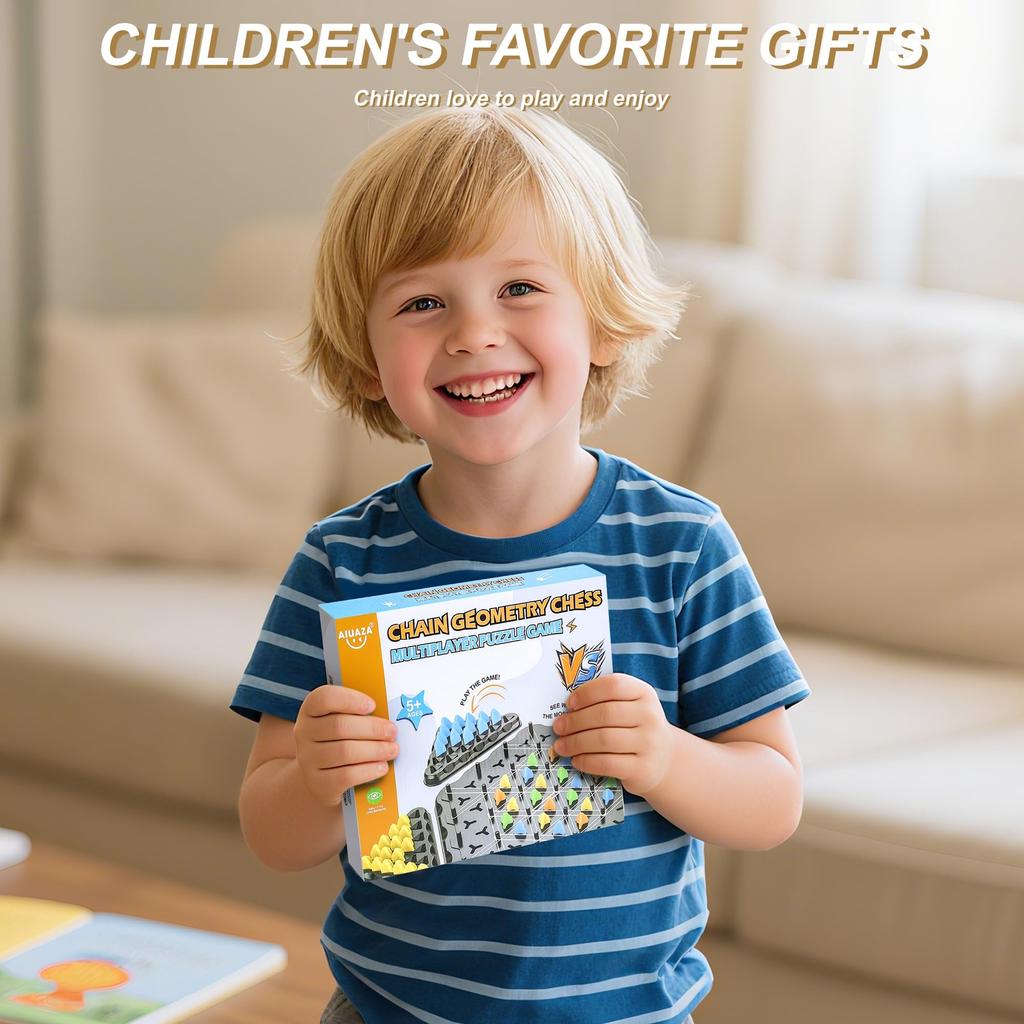 AIUAZA Dreieckskette Strategiebrett Strategiespiel für Kinder Erwachsene Party Familienspiel Dreieck Gummiband Geometrisches Schachspieler Spiel, 6-8-12,