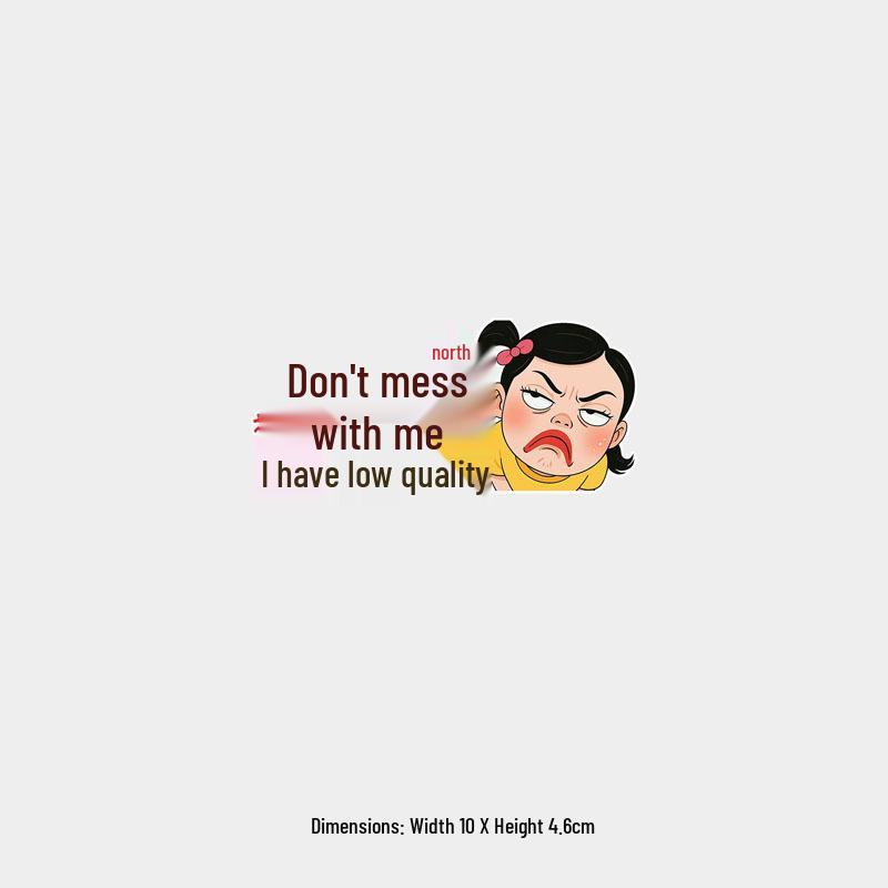 Low Quality Funny Rear Windshield Sticker - Fun Female Driver, Reflective Design