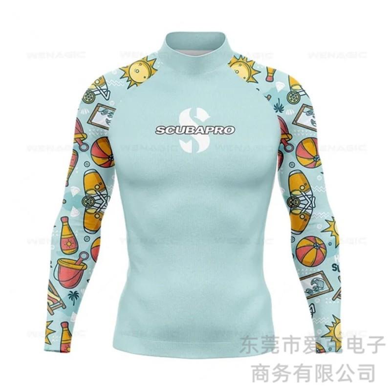 SCUBA Diving Suit Men's Split Sunscreen Long-sleeved Top Sea Swimsuit Quick-drying Rafting Surfing Snorkeling