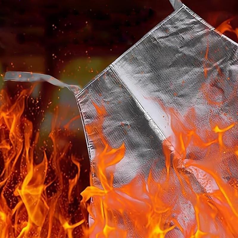 High Temperature Kitchen Apron Protective Aluminum Foil Cooking Apron, Adjustable Fit for Chefs and Grill Cooker