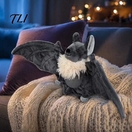 Unique Collectible Doll Halloween Bat Plush Toy, Cute Stuffed Animal for Desk Holiday Party Ornament Shelf, Soft Spooky Party, Festive Gift Kids Dark
