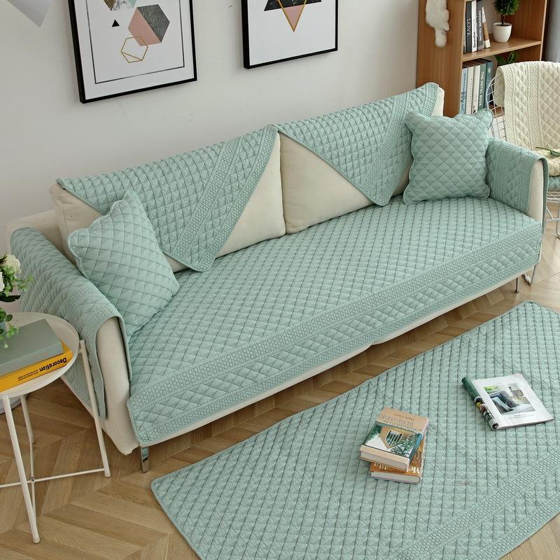 Nordic Sofa Cushion Fabric Spring and Summer Solid Color American Non-slip All-inclusive Sofa Cover Cover Four Seasons Armrest Cover